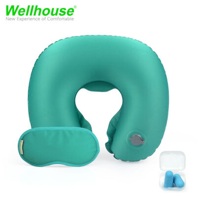 

Wellhouse Set Of 3 Inflatable U Shape Neck Pillow Portable Neck Cushion Travel Pillow For Head & Neck Care