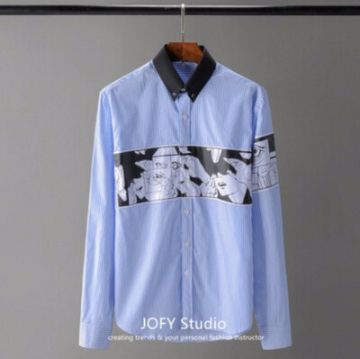 

loose version 18FW autumn&winter new comic book same fashion shirt man