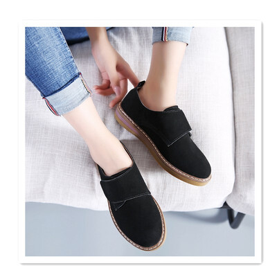 

Autumn Velcro large size womens shoes Korean version of the wild lazy shoes 2018 autumn new Korean version of the British pedal a