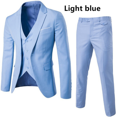 

AOWOFS winter new European code business casual suit three-piece groom groomsmen wedding one button suit suit S-6XL