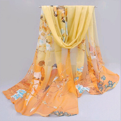 

New Fashion Womens Chiffon Colorful Printed Sweet Cartoon Cat Kitten Scarf Graffiti Style Shawl Girls Christmas Gift