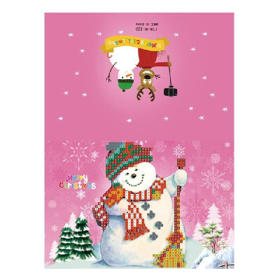 

Merry Christmas Cards DIY Diamond Painting Handmade Cards Round Drill Greeting Cards Rhinestones Embroidery Arts Crafts Gifts