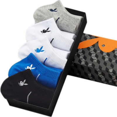 

Jingdong supermarket] Playboy (PLAYBOY) 2288 casual cotton socks gift box dressing socks invisible socks men socks non-slip youth socks shallow mouth 5 double mixed color uniform