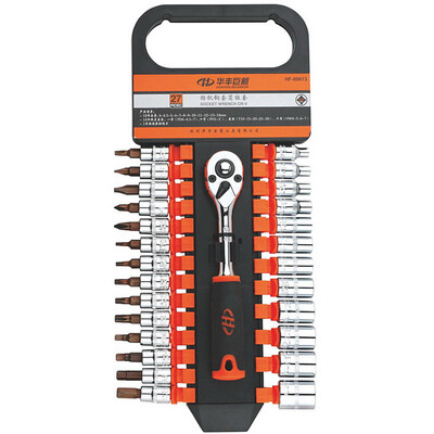 

Huafeng Jarrow HF-89613 27-piece Auto Repair Tool Set 6.3mm Series Fast Ratchet Wrench Sleeve Set