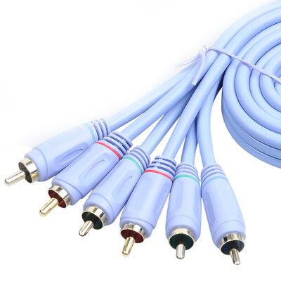 

Foca Kaibo F002401 AV line color line three to three color line red&yellow white audio&video cable 3RCA Lotus line dvd home version color line sky blue 1 meter