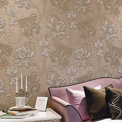

10M 3d Wallpaper Floral Non-woven Fabrics Stereoscopic Bedroom Home Decor