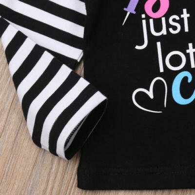 

Newborn Infant Kid Baby Girl Boy Straip T-shirt Tops Long Sleeves Clothes Cotton