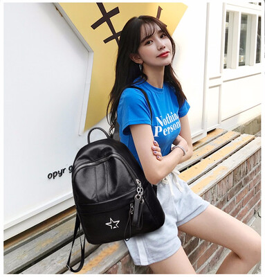 

2018 Casual Women Backpack Female PU Leather Woman Backpacks Black Bagpack Bags For teenager Girls Young Lady Travel back packs