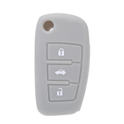 

Silicone Skin Car Remote Fob Shell Key Holder Case Cover for Audi A6L Q7 TT R8 A3 A4L2009 3 Buttons