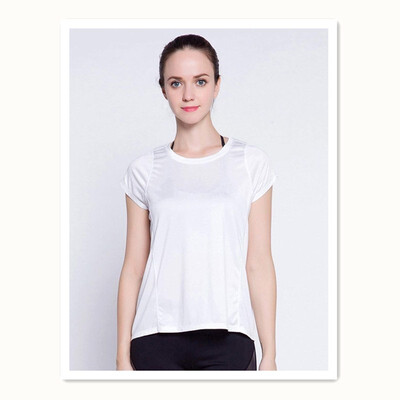 

Solid color sportswear running fitness clothing yoga clothes womens shirt
