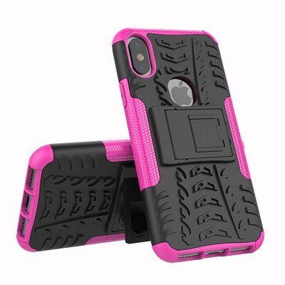 

Fivice iPhone XXS Case TPU anti-fall tire pattern back clip bracket phone case
