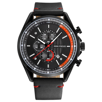 

BOFUTE Male Watches Fashion Sports Watch Quartz Watches Calendar Luminous Waterproof Genuine Leather Strap 0080G