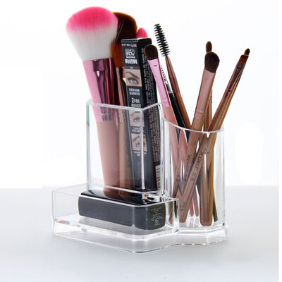

Nika Nika European cosmetic storage box dressing table desktop plastic finishing box eyebrow pencil brush jewelry small storage tube eyebrow knife acne needle makeup brush storage