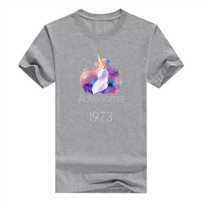 

45th Birthday Gift Unicorn Tshirt Awesome Since 1973 Tee