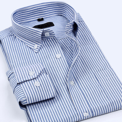 

Men's business casual long-sleeved striped shirt