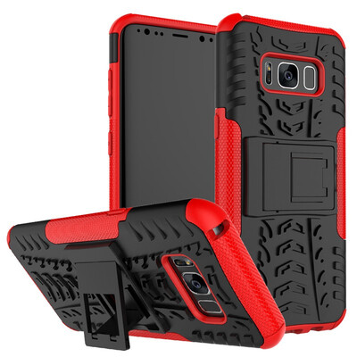 

Fivice Samsung S8 Case TPU anti-fall tire pattern back clip bracket phone case