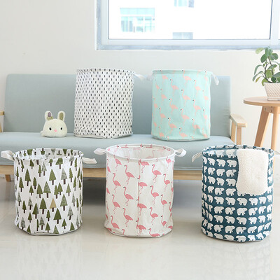 

Jiebi Shibu fabric folding hamper toy storage bucket bathroom dirty clothes basket laundry basket dirty clothes storage basket