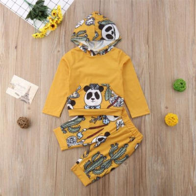 

Halloween Kids Baby Boy Girl Outfits Hoodie TopsPanda Bone Long Pants Sets