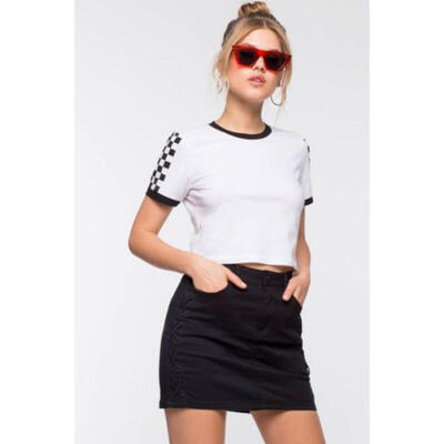 

Fashion Women Summer Crop Top Ribbed Short Sleeve Blouse Ladies Casual Tops Tee