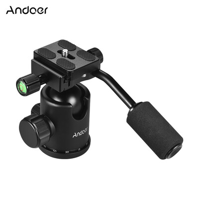 

Andoer Handle Tripod Ball Head 360 Degree Rotating Panoramic Ballhead with 14inch Srew 38inch Screw Hole for DSLR Camera Max 1