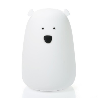 

White Bear Night Light Silicone Tap Light Desk Light Rechargeable Light Cute Bedside Lamp Colorful Light Color Changing Light Nurs