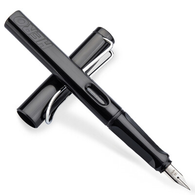 

HERO 359 Zhengzi colorful series iridium pen with EF Point 6 ink bags for free for students black