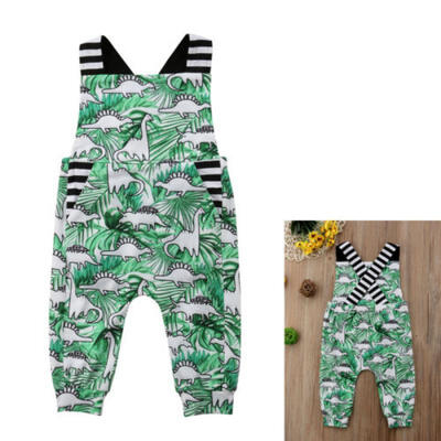

Toddler Kids Baby Girl Boy Dinosaur Romper Belt Overall Jumpsuit Outfits Clothes