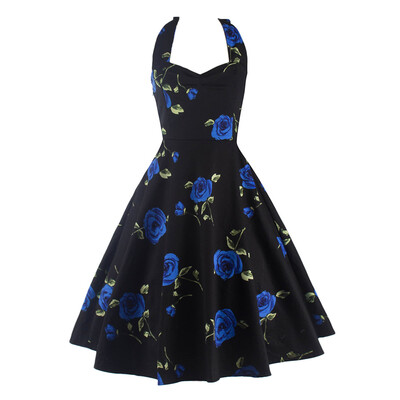

Halter Floral A Line Cocktail Skater Dress