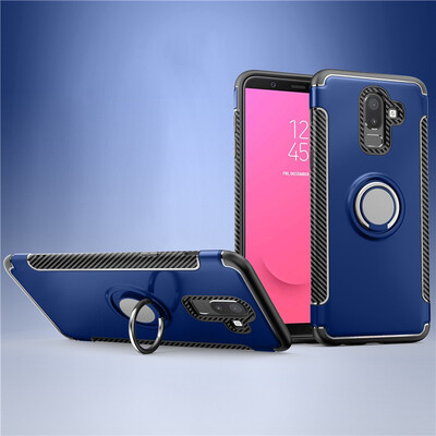 

Fecoprior Back Cover For Samsung Galaxy J8 2018 Case Car Holder Stand Hard PC Silicon Ring Suction Bracket Celulars