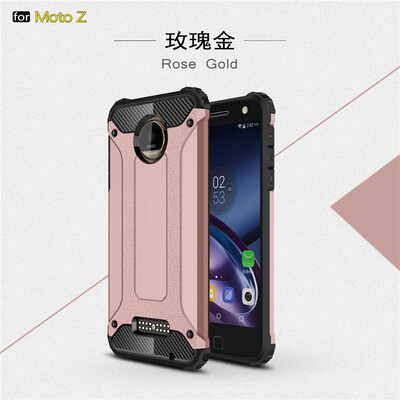 

Fivice Motorola Moto Z case Luxury Silicone Diamond Armor PC Hard Shell Phone Case
