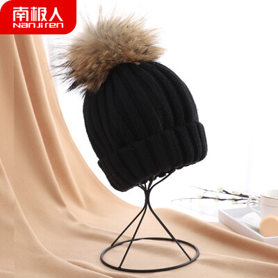 

Antarctic hat female winter Korean cute student fashion trend wild warm knitted wool ball wool hat N2E8X825232 black