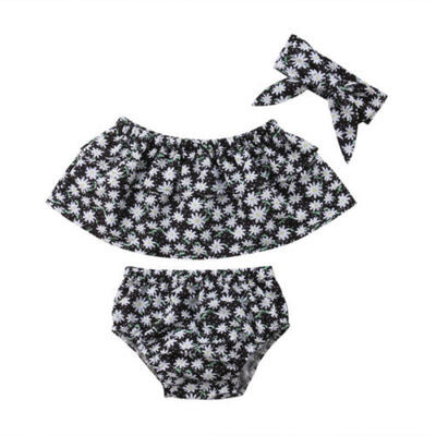 

US 3pcs Canis Newborn Baby Girl Outfits Clothes Floral Sleeveless Tops Pants Set