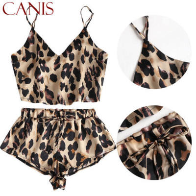 

2PCS Women Bathrobes Satin Robe Nightgown Sleepwear Pajamas Lingerie Night Dress