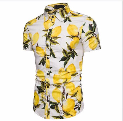 

2018 Brand New Summer Holiday Mens Floral Print Shirts Tops Casual Short Sleeve Hawaiian Style Beachwear Shirt