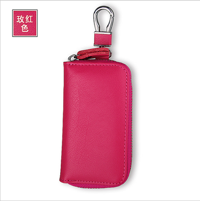 

Mens leather key bag zipper multi-function car key bag female business car key bag