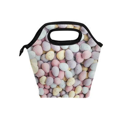 

Insulated Lunch Tote Bag Colorful Stone Travel Picnic Lunch Handbags Portable Zipper Lunch Bag Box