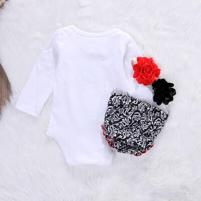 

USA Toddler Newborn Baby Girls Cotton Romper BodysuitPants Outfits Set Clothes
