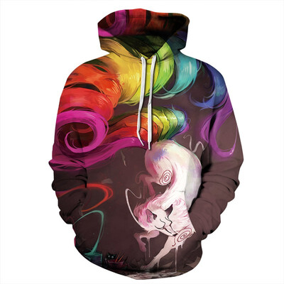

QYDM0207Mens Hoodie 3D Printed Women Pullover Sweater