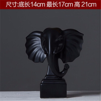 

Nordic simple black&white ceramic elephant head figurine creative porcelain animal crafts ornaments home accessories