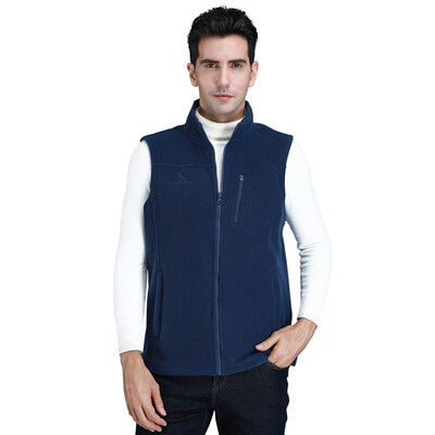 

CAMEL CROWN Fleece Vest Men Full-Zip Sleeveless Jacket Plus Size with Pocket Lightweight Casual Gilet