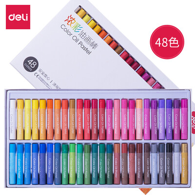 

Deli deli 48 color student heavy color oil painting oily pastel colorful sticks crayon art painting painting stick 72089