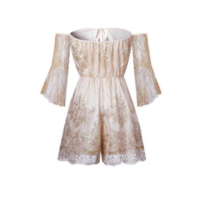 

Womens Backless Lace Chiffon Playsuit Bodycon Ladies Beach Dress Jumpsuit Romper