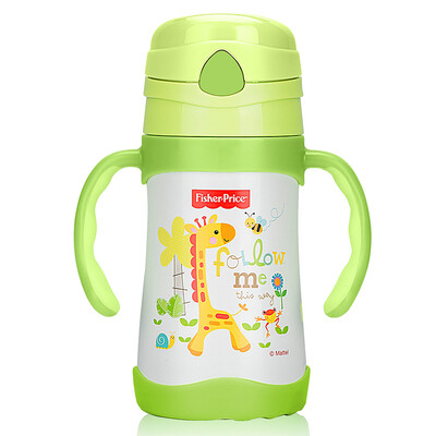 

Fisher-Price Fisher snow cups double handle insulation kettle baby cartoon learning cup 250ML green
