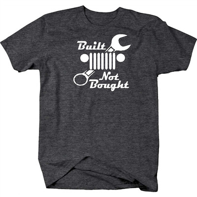 

Built Not Bought Mechanic Jeep Wrangler Grill Wrench Mens T Shirt