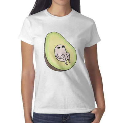 

Melinda Avocado Janpanese Womens White Tshirt Cotton Lovely T-Shirts