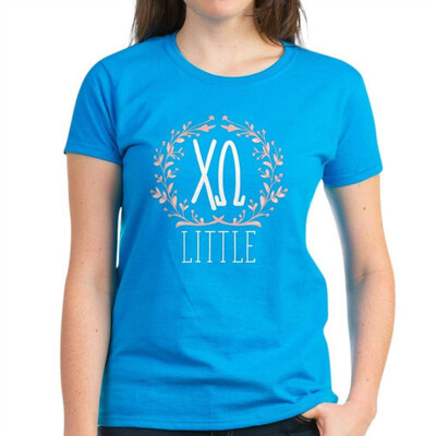 

CafePress - Chi Omega Letters Little - Womens Cotton T-Shirt