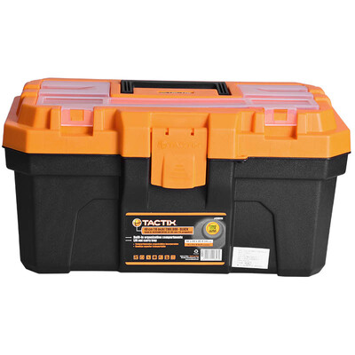 

Tactix) 320111 Toolbox Plastic Household Toolbox Box Tool Storage Box Double Hardware Toolbox