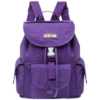 

BET Ladies Shoulder Bag Простой сплошной свет Casual Travel Outdoor Sports Leisure IPAD Портативный холст Рюкзак BT82040PU Фиолетовый
