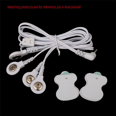 

Electrode Lead Wires Connecting Cables with 4 Buttons for Digital TENS Therapy Machine Massager 35mm Plug