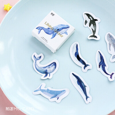 

45pcspack Whale Label Stickers Decorative Stationery Stickers DIY Diary Album Stick Label School Supplies